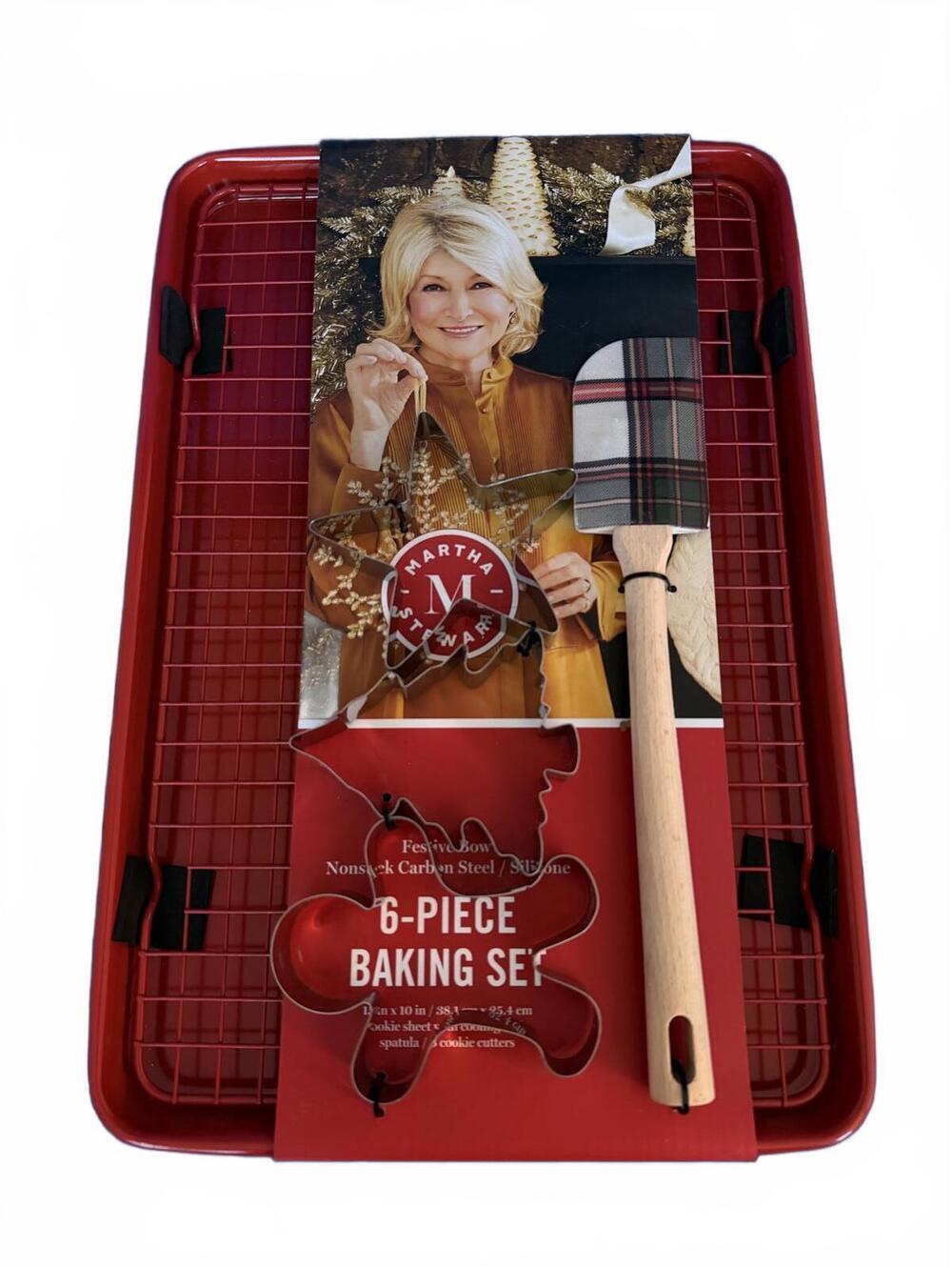 Martha Stewart 6 Piece Baking Set Holiday Cookie Cutters Spatula